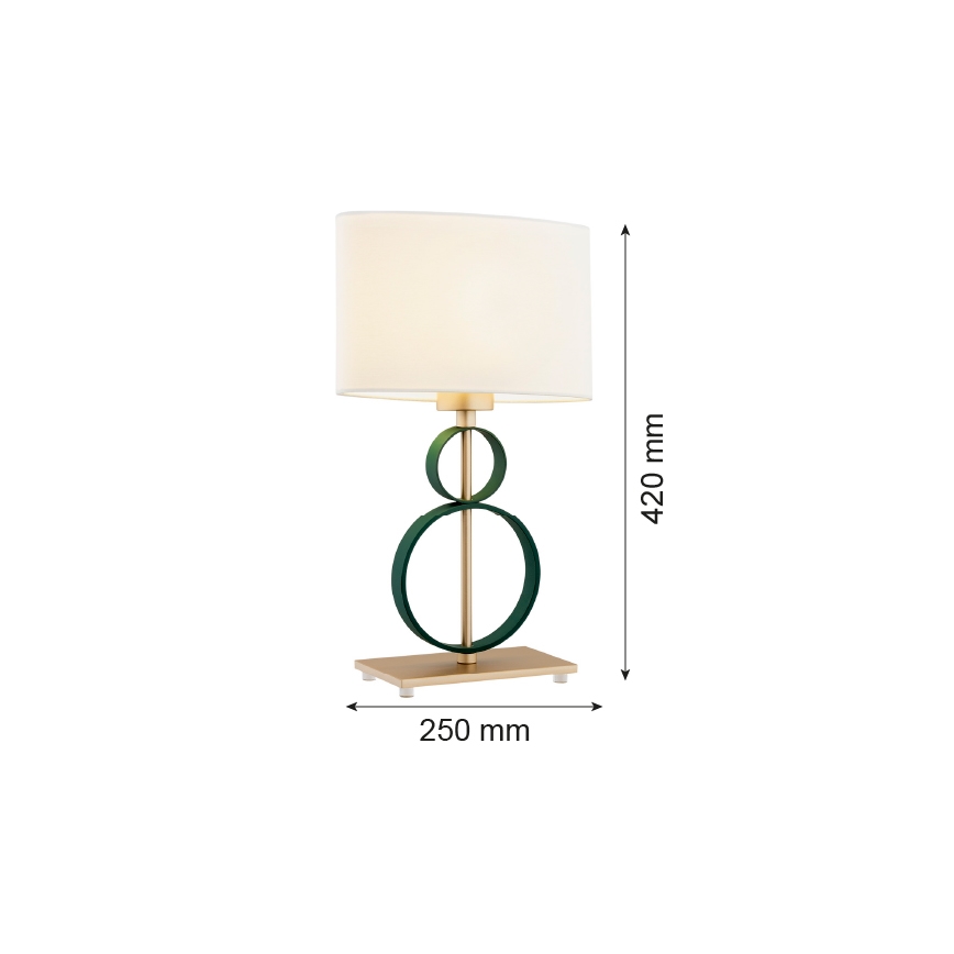Argon 8317 - Lâmpada de mesa PERSEO 1xE27/15W/230V 42 cm creme/verde