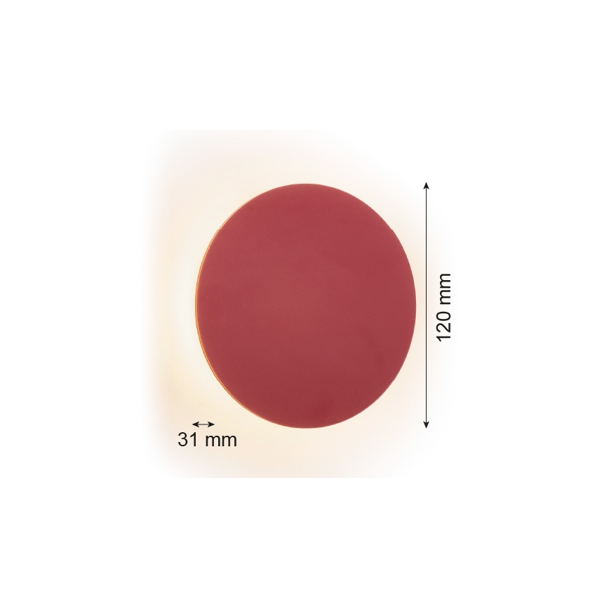 Argon 8320 - Iluminação de parede LED OREGON PLUS LED/3W/230V 3000K 12 cm vermelho