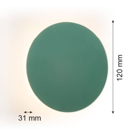 Argon 8323 - Iluminação de parede LED OREGON PLUS LED/3W/230V 3000K 12 cm verde
