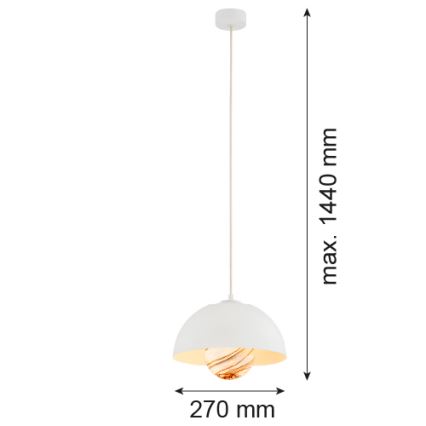 Argon 8443 - Candelabro suspenso PIAVA 1xE14/7W/230V alabastro branco