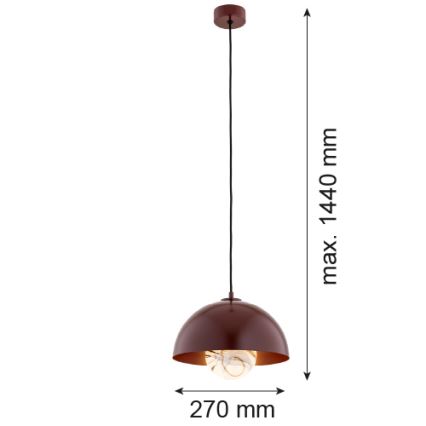 Argon 8444 - Candelabro suspenso PIAVA 1xE14/7W/230V alabastro castanho