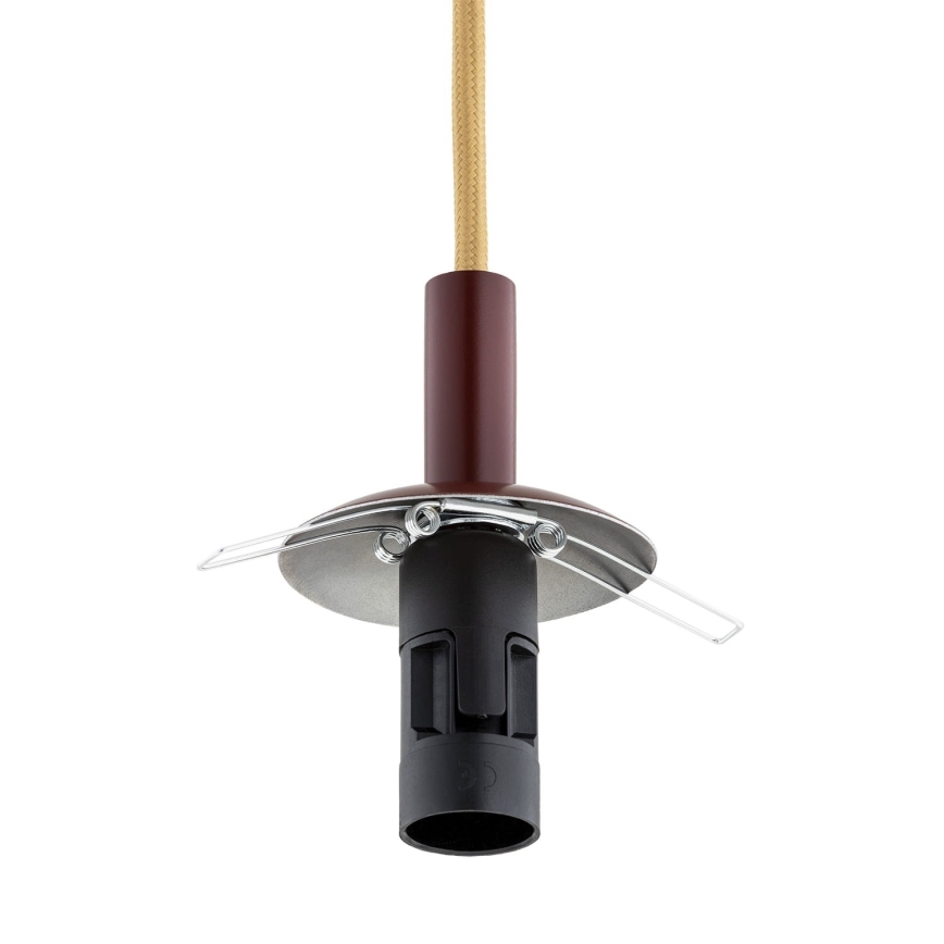 Argon 8452 - Candelabro suspenso ALMIROS 1xE14/7W/230V diâmetro 12 cm alabastro castanho/dourada