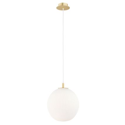 Argon 8507 - Candeeiro suspenso PALOMA 1xE27/15W/230V diâmetro 25 cm dourado/branco