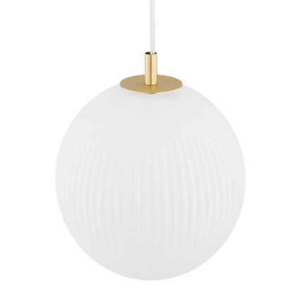 Argon 8507 - Candeeiro suspenso PALOMA 1xE27/15W/230V diâmetro 25 cm dourado/branco