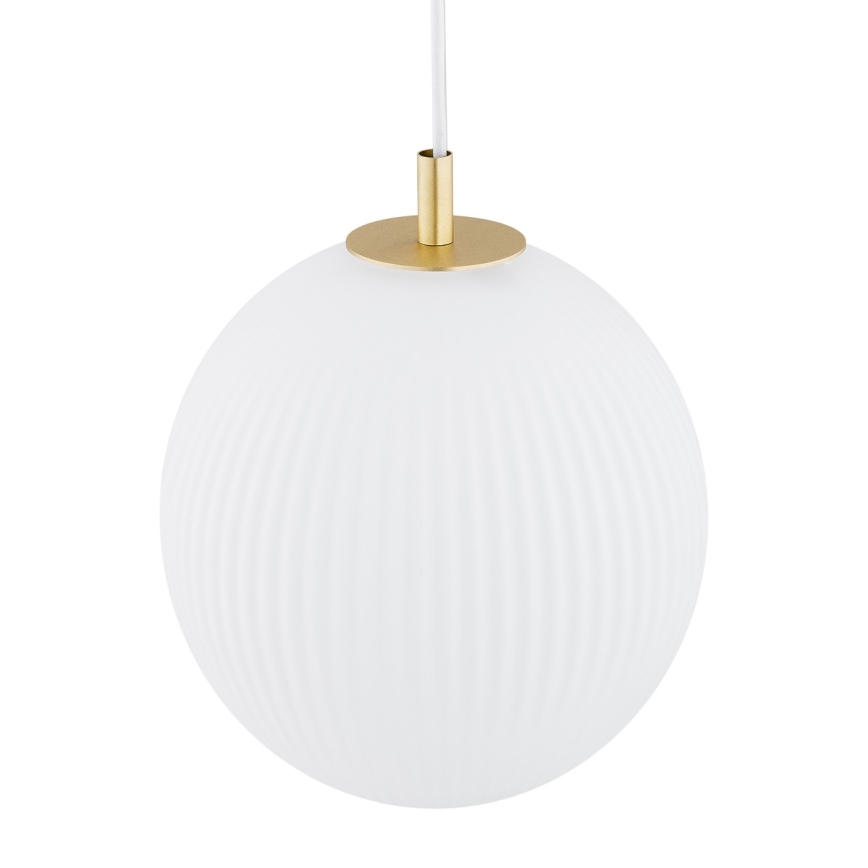 Argon 8507 - Candeeiro suspenso PALOMA 1xE27/15W/230V diâmetro 25 cm dourado/branco