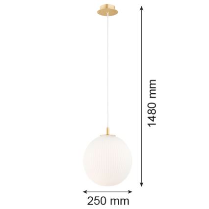 Argon 8507 - Candeeiro suspenso PALOMA 1xE27/15W/230V diâmetro 25 cm dourado/branco