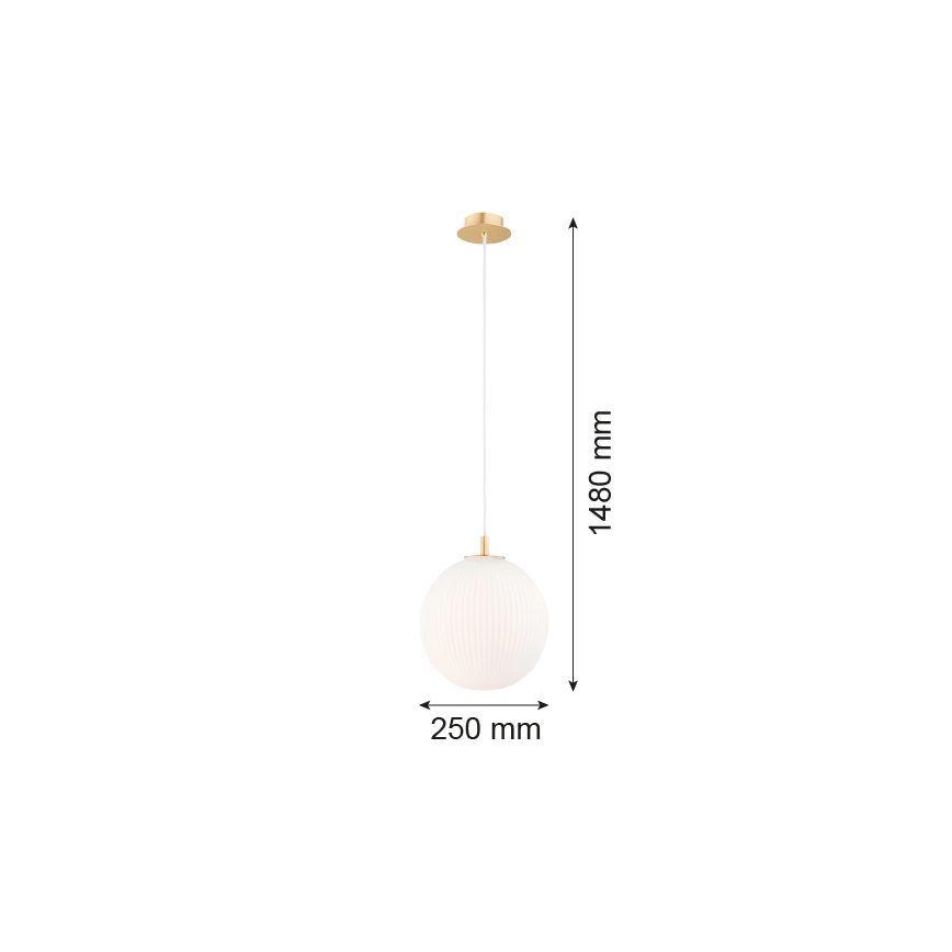 Argon 8507 - Candeeiro suspenso PALOMA 1xE27/15W/230V diâmetro 25 cm dourado/branco