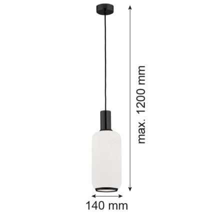 Argon 8563 - Candeeiro suspenso SAGUNTO PLUS 1xE27/15W/230V diâmetro 14 cm preto