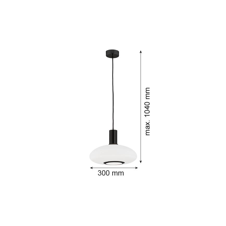 Argon 8565 - Candeeiro suspenso SAGUNTO PLUS 1xE27/15W/230V diâmetro 30 cm preto