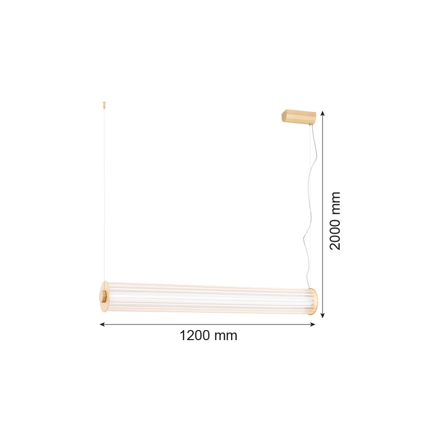 Argon 8624 - Candeeiro suspenso LED HAMPTON LED/90W/230V 3000K 120 cm latão