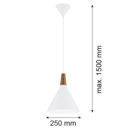 Argon 8630 - Candeeiro suspenso KEGEL 1xE27/15W/230V branco