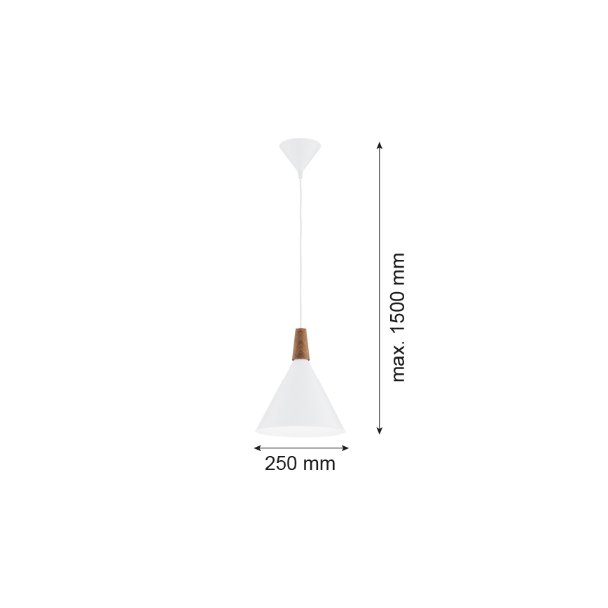 Argon 8630 - Candeeiro suspenso KEGEL 1xE27/15W/230V branco