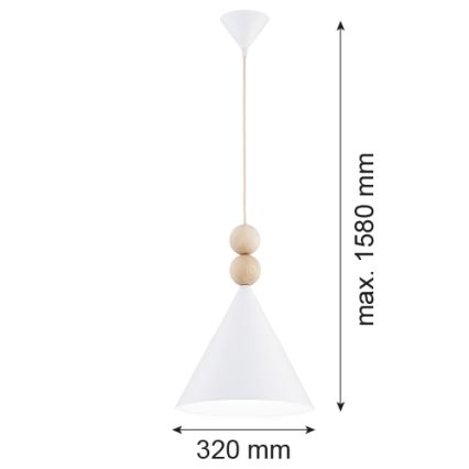 Argon 8632 - Candeeiro suspenso KEGEL 1xE27/15W/230V branco