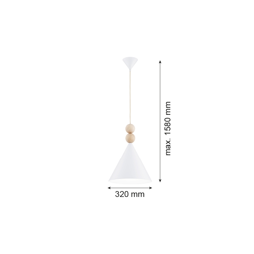 Argon 8632 - Candeeiro suspenso KEGEL 1xE27/15W/230V branco