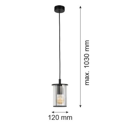Argon 8751 - Candelabro suspenso exterior NORFOLK 1xE27/15W/230V IP44 preto