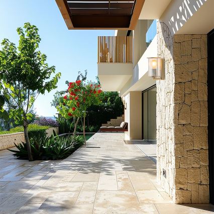 Argon 8752 - Iluminação de parede exterior NORFOLK 1xE27/15W/230V IP44 dourado