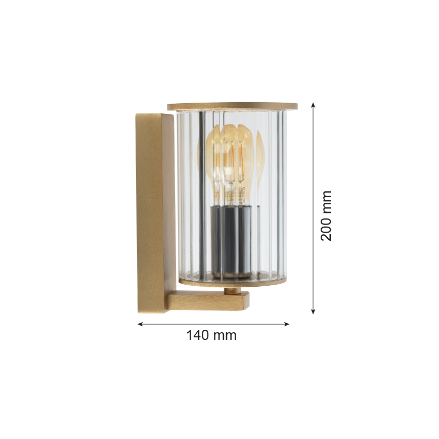 Argon 8752 - Iluminação de parede exterior NORFOLK 1xE27/15W/230V IP44 dourado