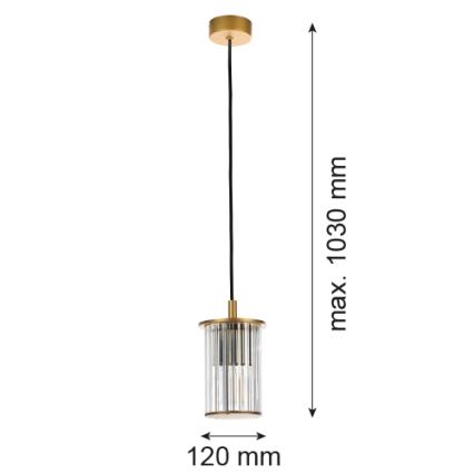 Argon 8755 - Candelabro suspenso exterior NORFOLK 1xE27/15W/230V IP44 dourado