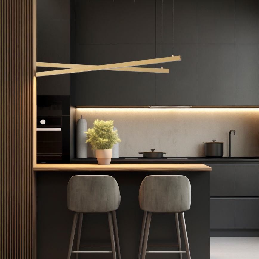 Argon 8839 - Candeeiro suspenso LED MIAMI LED/74W/230V 3000K dourado