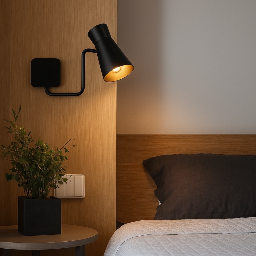 Argon 8880 - Aplique de parede LORD 1xE14/7W/230V preto