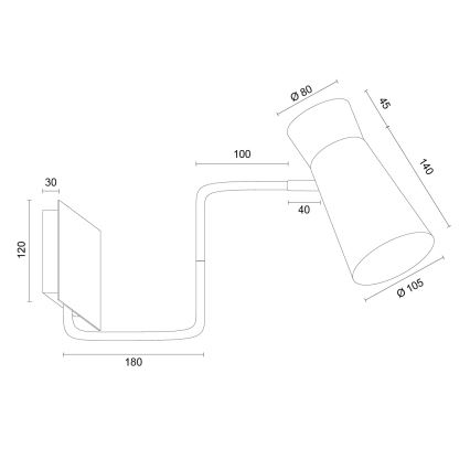 Argon 8883 - Aplique de parede LORD 1xE14/7W/230V cinza