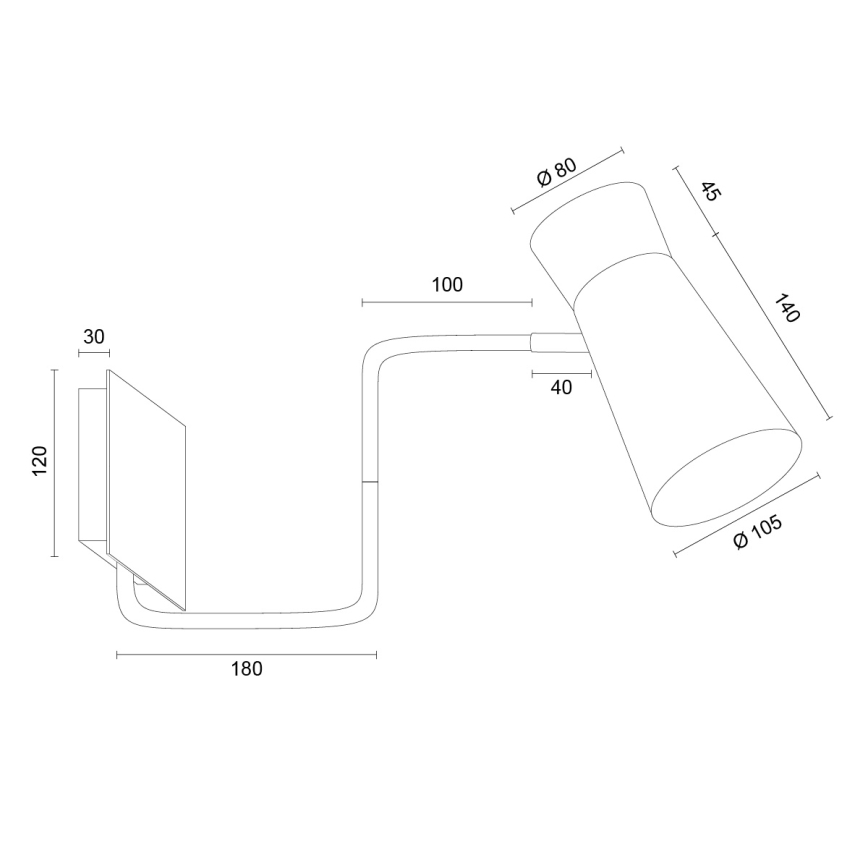 Argon 8883 - Aplique de parede LORD 1xE14/7W/230V cinza