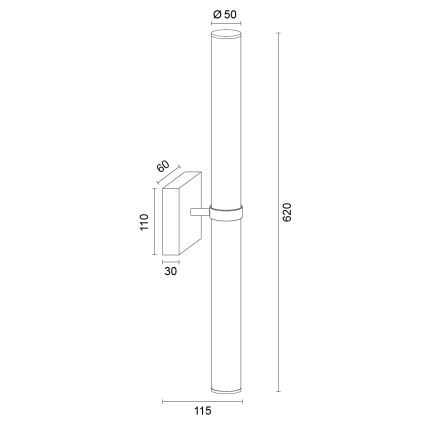 Argon 8925 - Iluminação LED para espelho de casa de banho BATUMI LED/24W/230V 3000K IP44 cromado brilhante