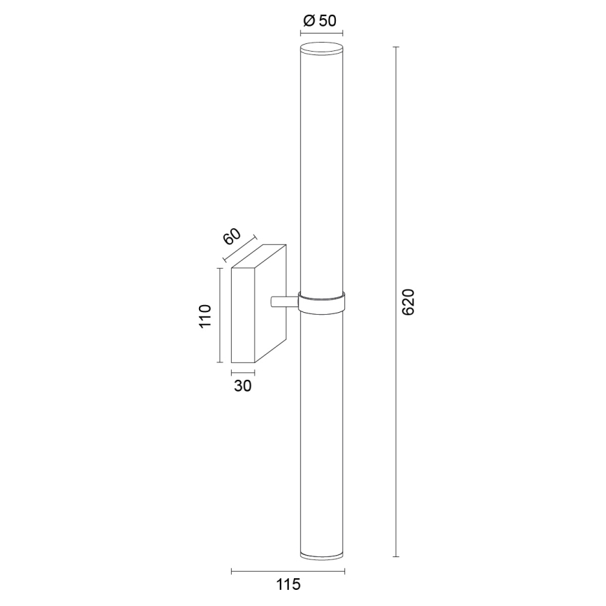 Argon 8927 - Iluminação LED para espelho de casa de banho BATUMI LED/24W/230V 3000K IP44 preto