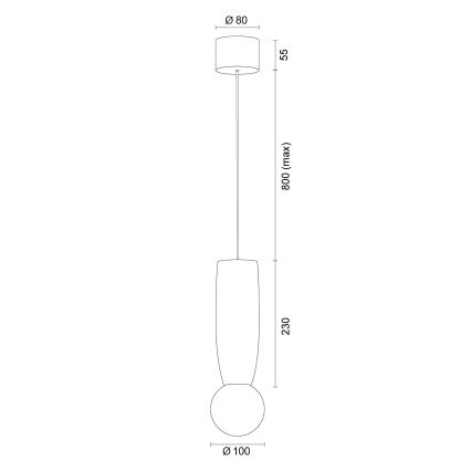 Argon 8938 - Lustre suspenso em cabo BOLL 1xG9/6W/230V branco