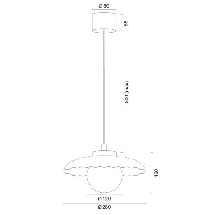Argon 8947 - Lustre suspenso em cabo BOLL 1xG9/6W/230V branco