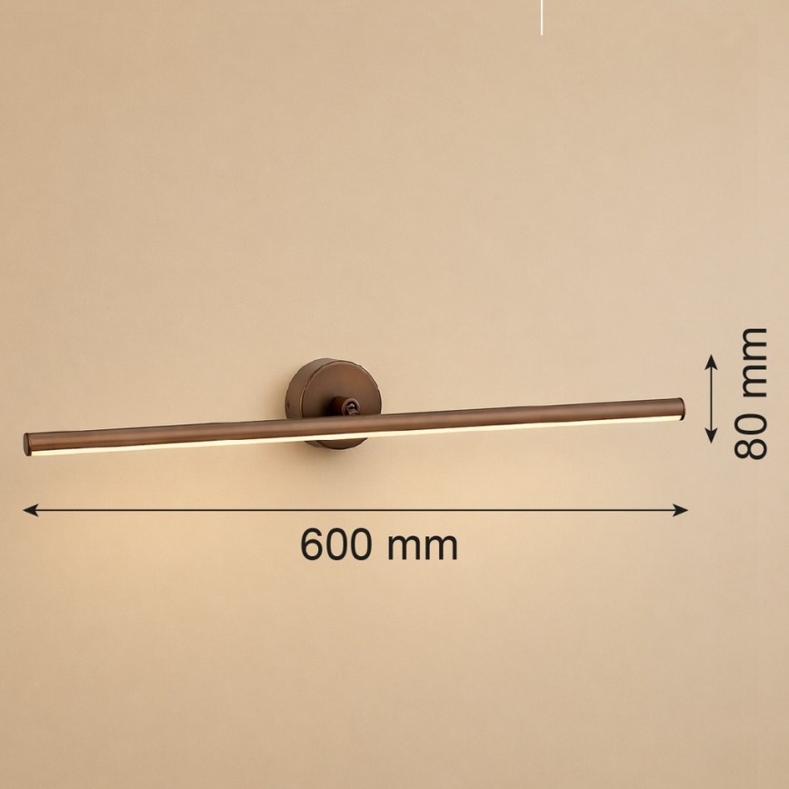 Argon 8995 - Iluminador para quadros MIRI LED/10,8W/230V 3000K 60 cm castanho
