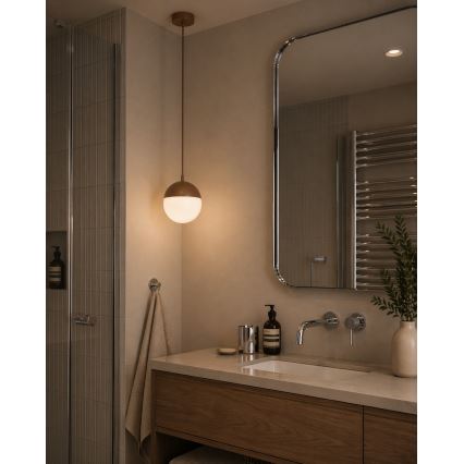 Argon 8998 - Candeeiro pendente de exterior com cabo LIV 1x E27/15 W/230 V IP44 castanho