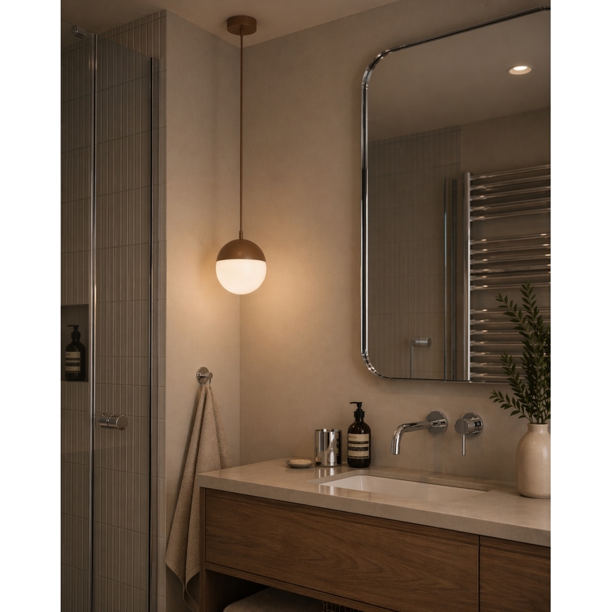 Argon 8998 - Candeeiro pendente de exterior com cabo LIV 1x E27/15 W/230 V IP44 castanho