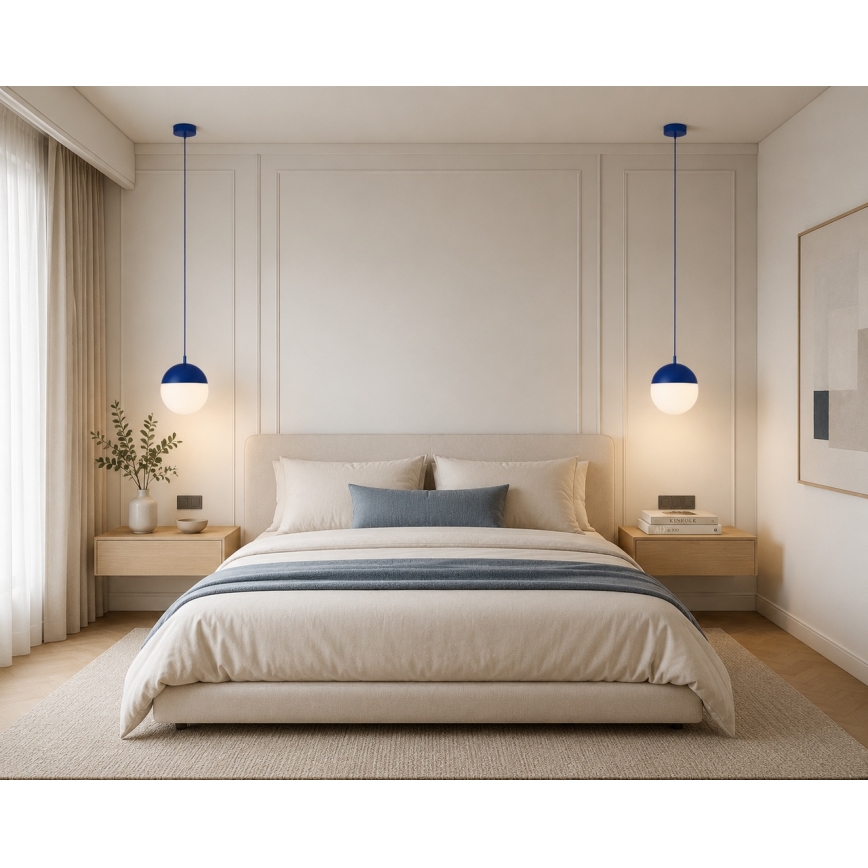 Argon 9000 - Candeeiro pendente de exterior em cabo LIV 1xE27/15W/230V IP44 azul