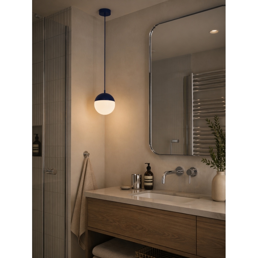 Argon 9000 - Candeeiro pendente de exterior em cabo LIV 1xE27/15W/230V IP44 azul