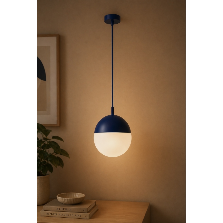 Argon 9000 - Candeeiro pendente de exterior em cabo LIV 1xE27/15W/230V IP44 azul