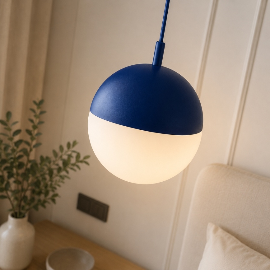 Argon 9000 - Candeeiro pendente de exterior em cabo LIV 1xE27/15W/230V IP44 azul