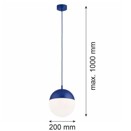 Argon 9000 - Candeeiro pendente de exterior em cabo LIV 1xE27/15W/230V IP44 azul