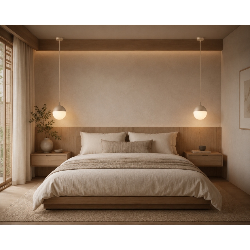 Argon 9001 - Lustre exterior suspenso por cabo LIV 1xE27/15W/230V IP44 bege