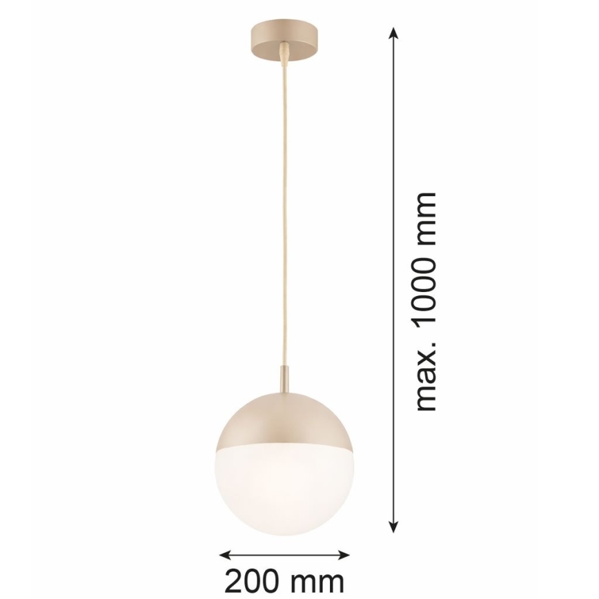Argon 9001 - Lustre exterior suspenso por cabo LIV 1xE27/15W/230V IP44 bege