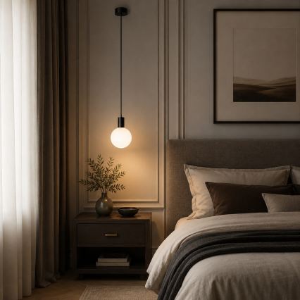 Argon 9005 - Lustre exterior suspenso por cabo ORE 1xG9/6W/230V IP44 preto