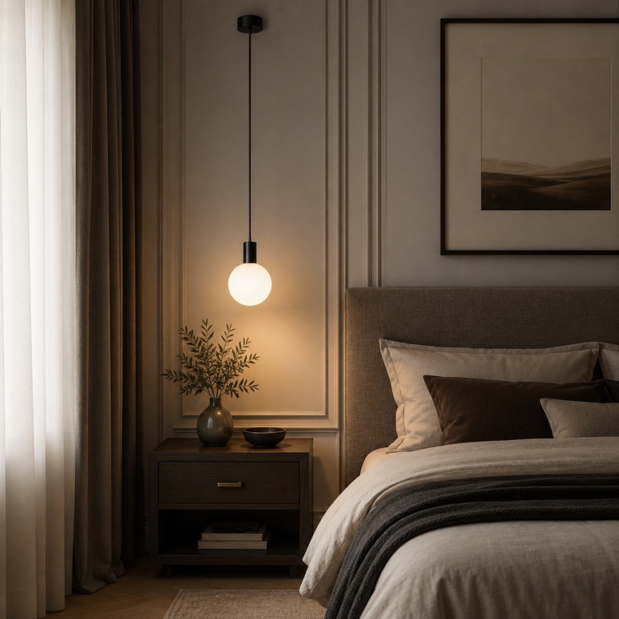 Argon 9005 - Lustre exterior suspenso por cabo ORE 1xG9/6W/230V IP44 preto