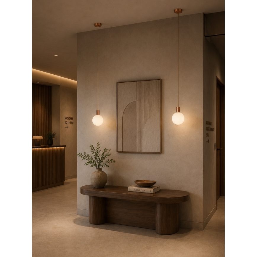 Argon 9006 - Lustre de exterior suspenso em cabo ORE 1xG9/6W/230V IP44 acabamento em cobre
