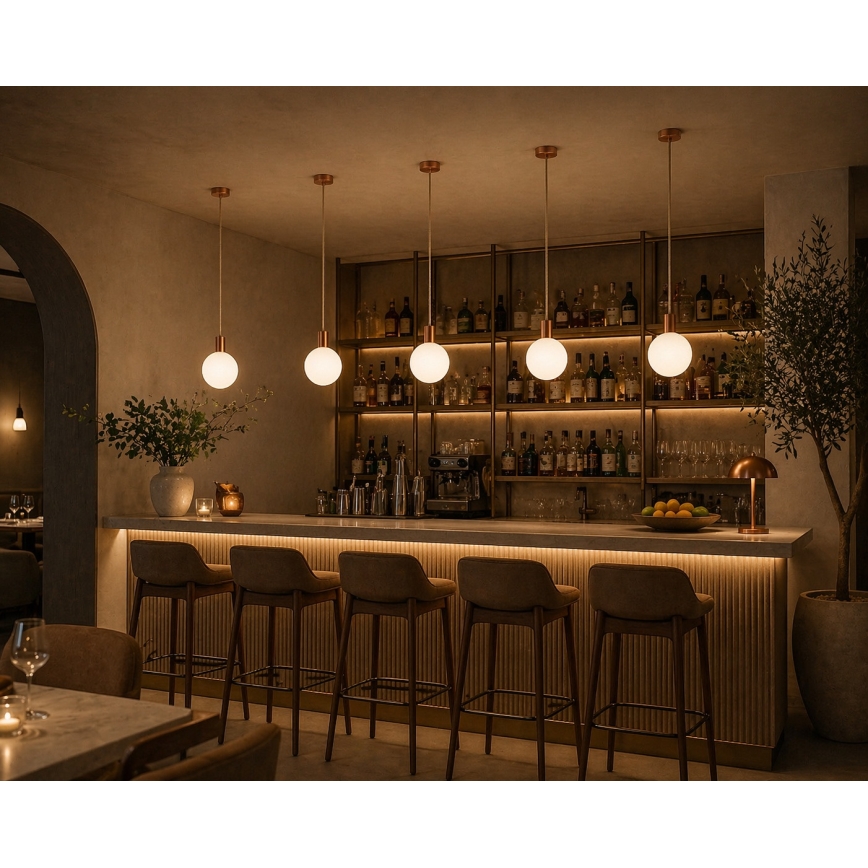 Argon 9006 - Lustre de exterior suspenso em cabo ORE 1xG9/6W/230V IP44 acabamento em cobre