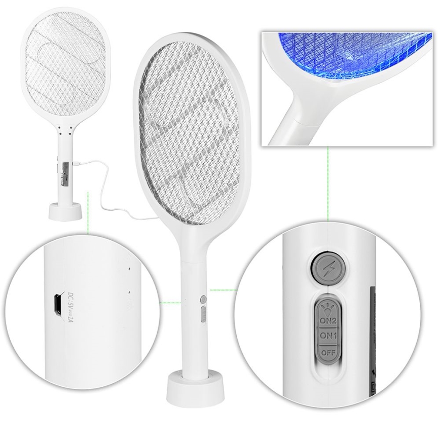 Armadilha elétrica para insetos LED 2 em 1 800 mAh/5V