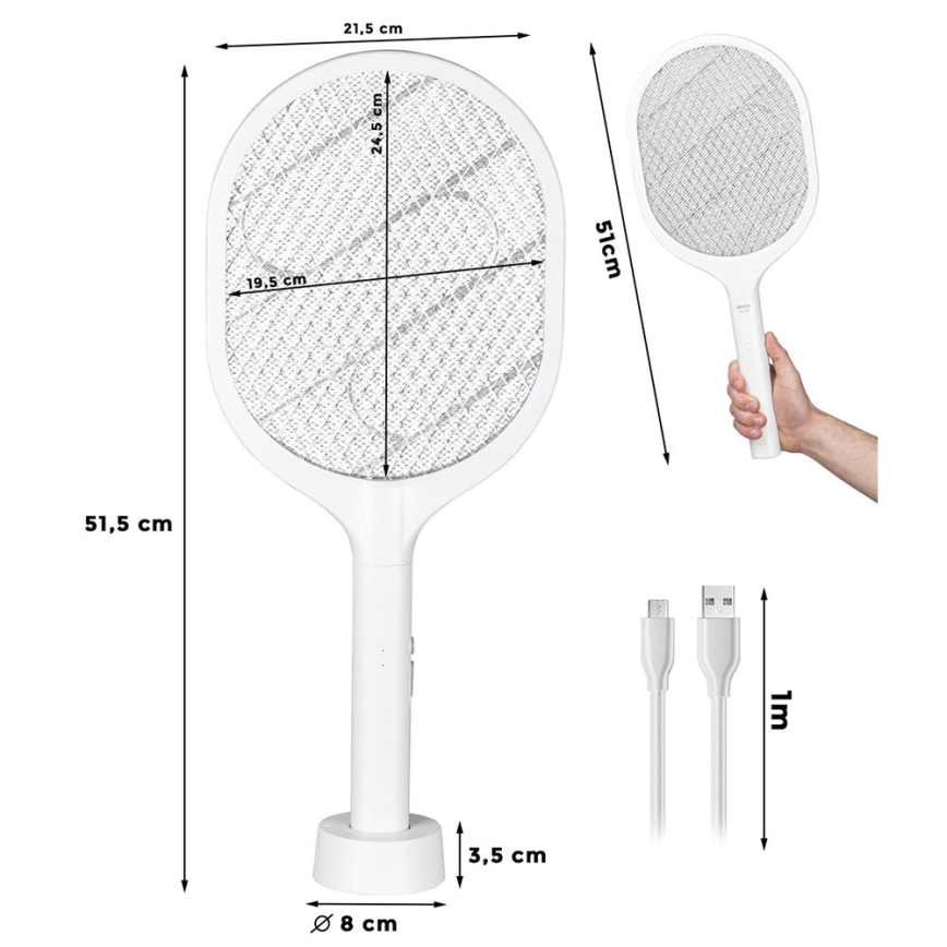 Armadilha elétrica para insetos LED 2 em 1 800 mAh/5V