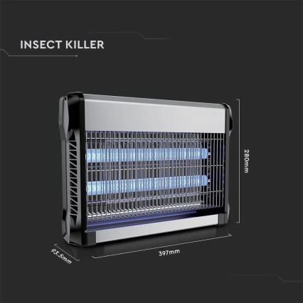 Armadilha elétrica para insetos 2x10W/230V 80 m²