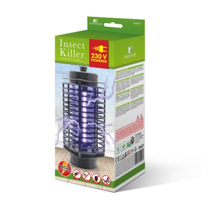Armadilha elétrica UV para insetos 1,2W/230V, preta