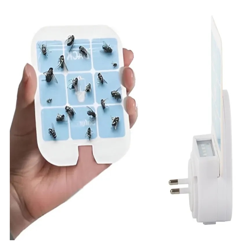 Armadilha luminosa LED para mosquitos com placas substituíveis UV/230V