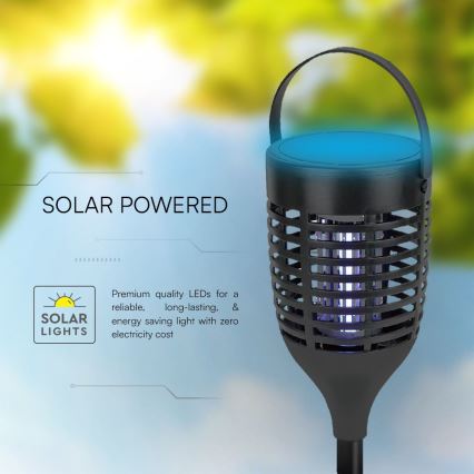 Armadilha de Insetos Solar LED 3 em 1 LED/1,3W/3,7V IP24 20 m² 2200 mAh